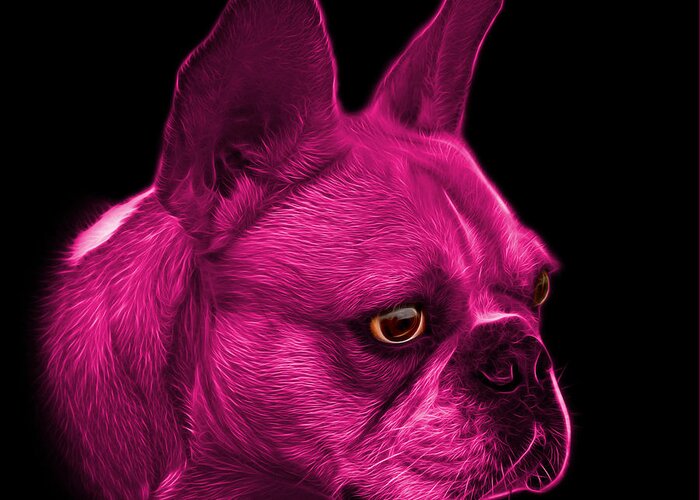 French Bulldog Greeting Card featuring the painting Pink French Bulldog Pop Art - 0755 BB by James Ahn