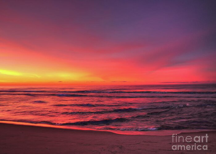 Sunrise Greeting Card featuring the photograph Pink LBI Sunrise by Jeff Breiman