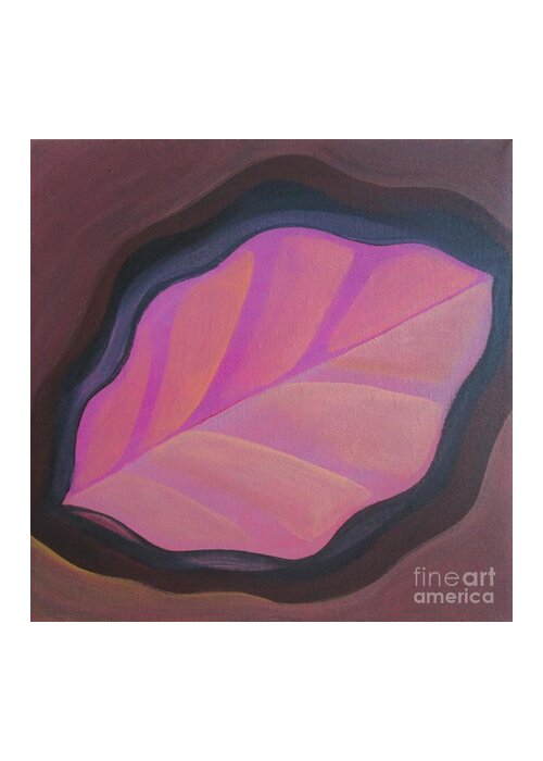 Pink Greeting Card featuring the painting Pink Leaf by Helena Tiainen