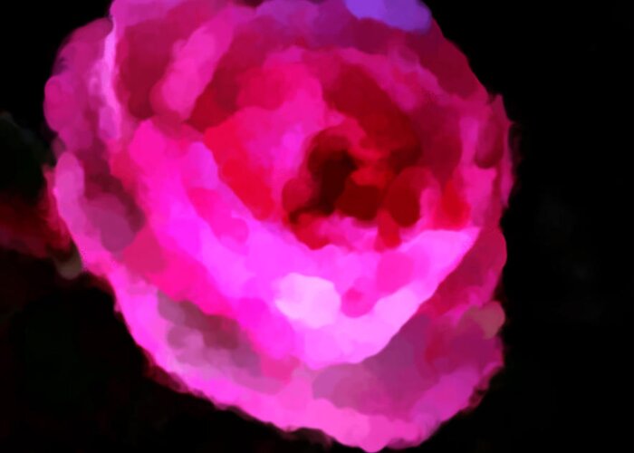 Digital Greeting Card featuring the digital art Pink Rose Impresion by Michelle BarlondSmith