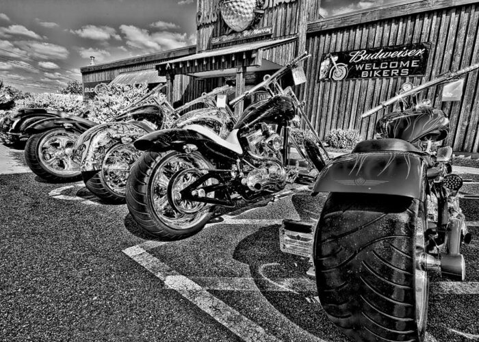 Motor Cycle Greeting Card featuring the photograph Pit Stop by Ches Black