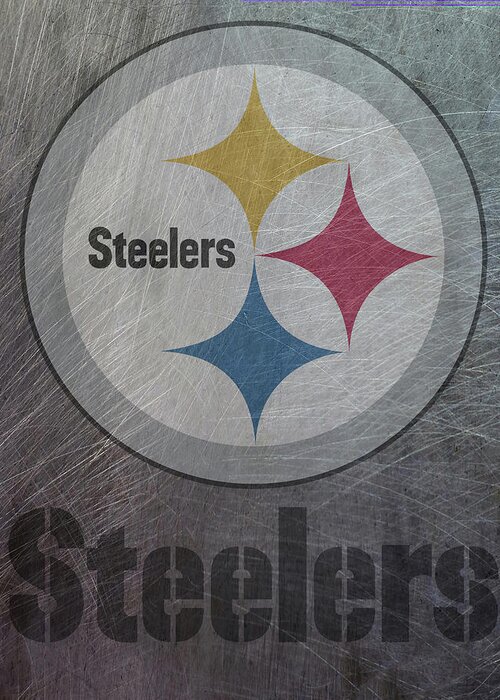 Pittsburgh Greeting Card featuring the mixed media Pittsburgh Steelers Translucent Steel by Movie Poster Prints