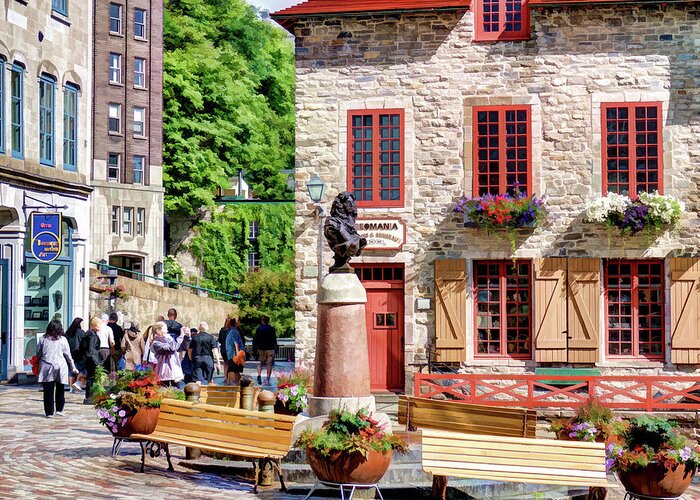 Quebec City Greeting Card featuring the photograph Place-Royale by David Thompsen