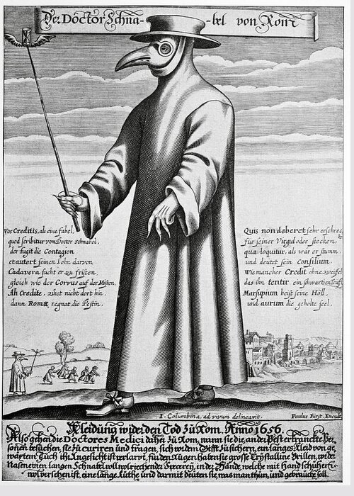 Doktor Schnabel Von Rom Greeting Card featuring the photograph Plague Doctor, 17th Century Artwork by 