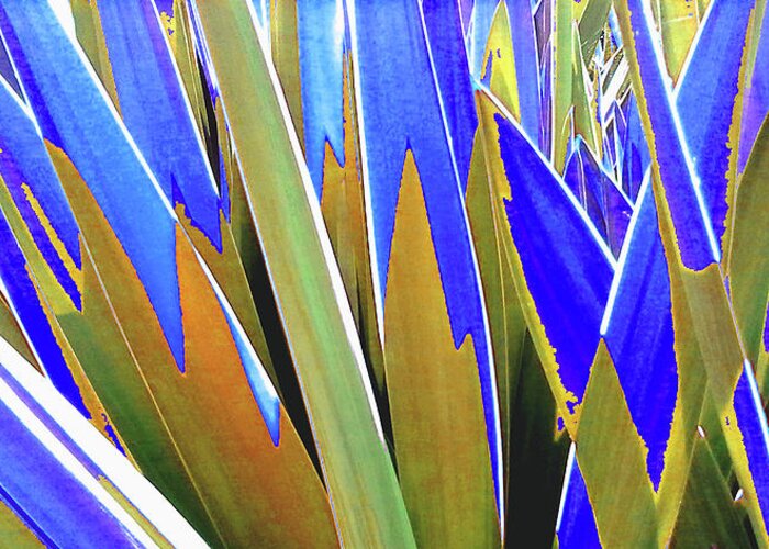 Plant Greeting Card featuring the photograph Plant Burst - Blue by Rebecca Harman