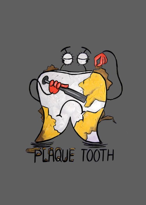 Plaque Tooth T-shirt Greeting Card featuring the painting Plaque Tooth T-shirt by Anthony Falbo
