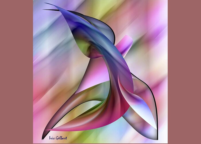 Abstract Greeting Card featuring the digital art Playful abstract by Iris Gelbart