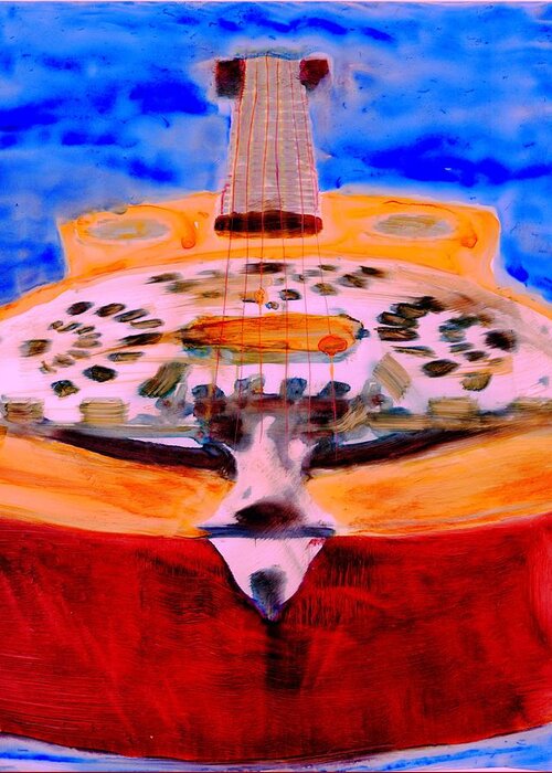 Music Greeting Card featuring the painting Playin The Blues by FeatherStone Studio Julie A Miller