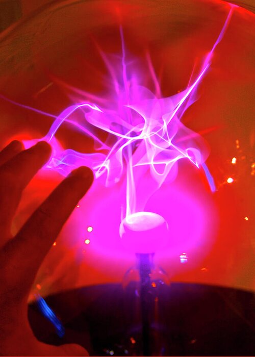 Light Greeting Card featuring the photograph Playing with 20000 volts by Paul W Faust - Impressions of Light