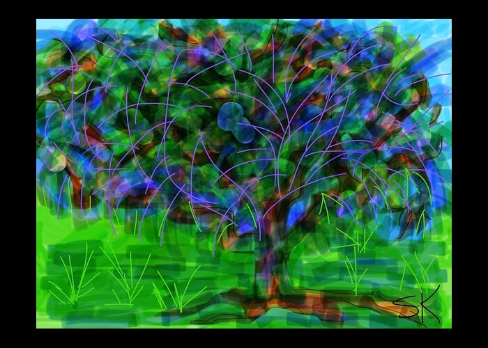 Tree Greeting Card featuring the digital art Plum Nelly by Sherry Killam