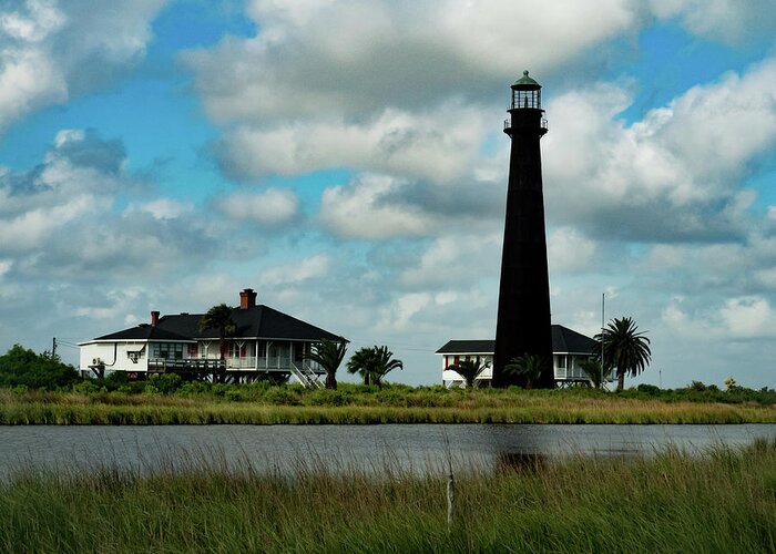 Lighthouse Greeting Card featuring the photograph Point Bolivar Lighthouse by Jerry Connally