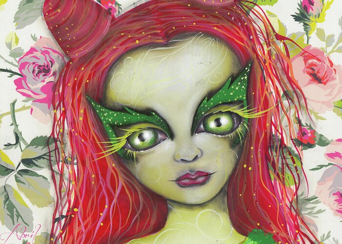Poison Ivy Greeting Card featuring the painting Poison Ivy by Abril Andrade