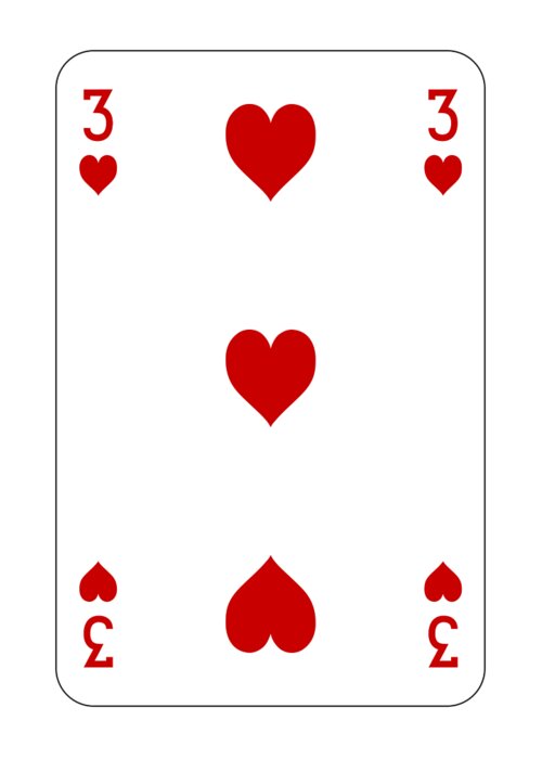 Poker Playing Card 3 Heart Greeting Card for Sale by ...