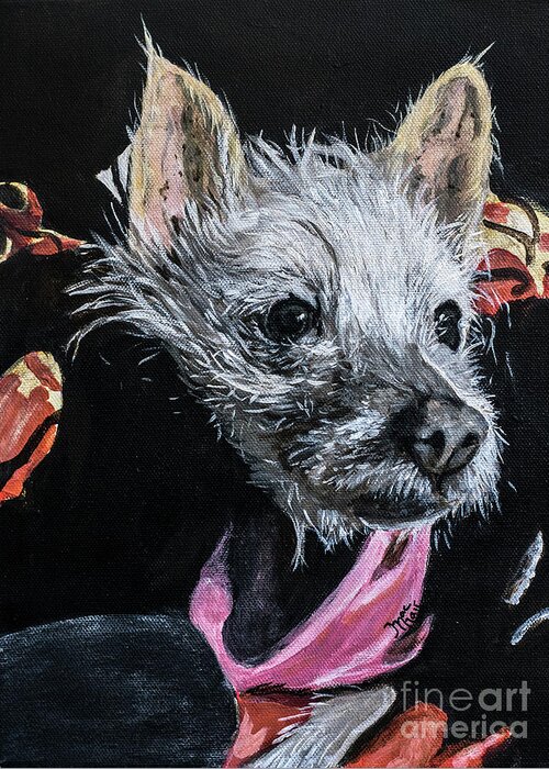 Dog Greeting Card featuring the painting Pokita by Jackie MacNair