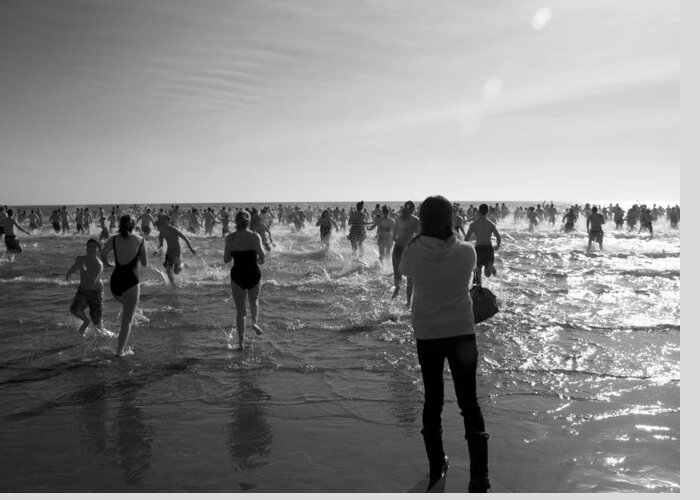 polar Plunge Greeting Card featuring the photograph Polar Plunge 2011 by Steven Natanson