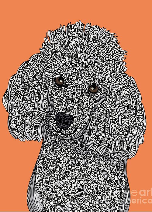 Poodle Greeting Card featuring the digital art Poodle by MGL Meiklejohn Graphics Licensing