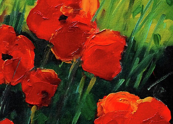 Poppies Greeting Card featuring the painting Poppies 4 by Mona Edulesco