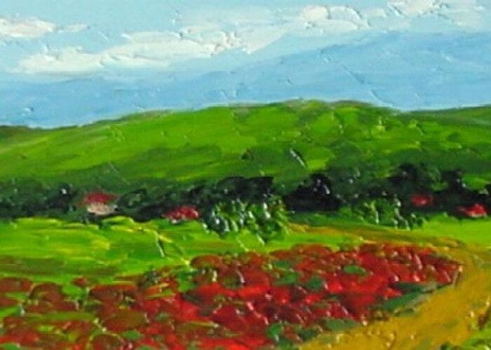 Landscape Greeting Card featuring the painting Poppies by Fred Wilson