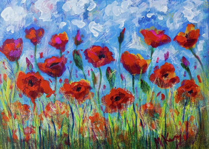Flowers Greeting Card featuring the painting Poppies by Maxim Komissarchik