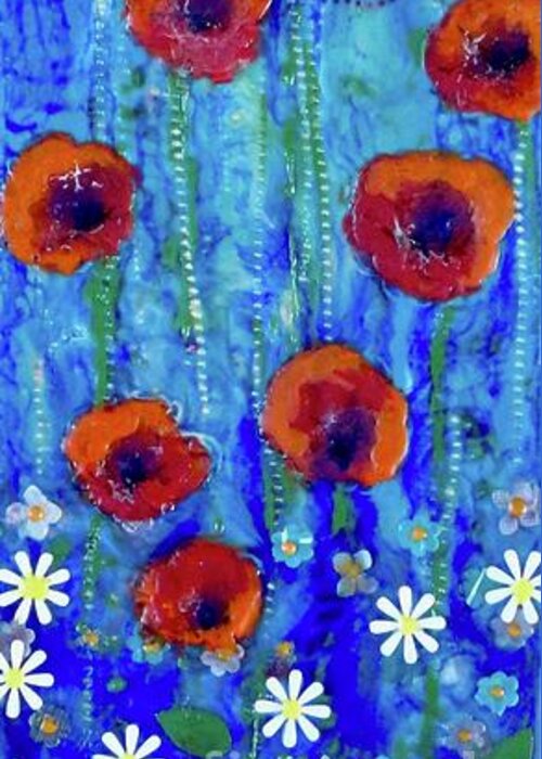 Painting Greeting Card featuring the painting Poppy Dance by Amy Stielstra