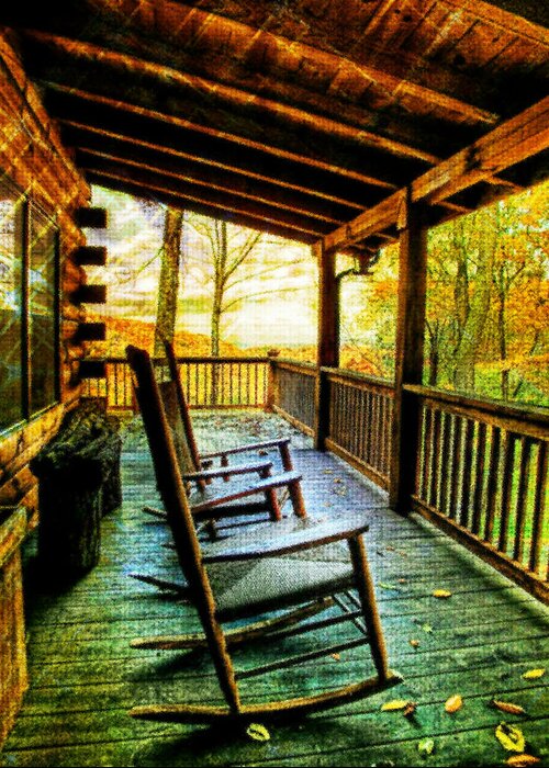 Painting Greeting Card featuring the digital art Porch Front by Digital Art Cafe