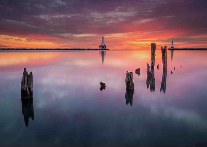 Pilings Greeting Card featuring the photograph Port Break by Josh Eral