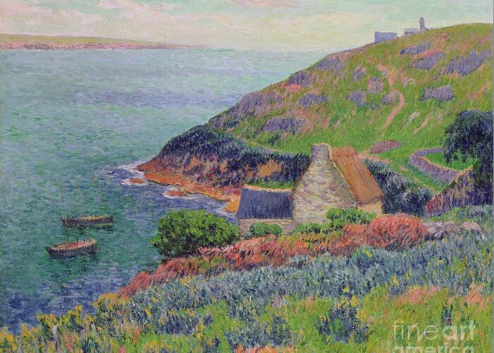 Sea Greeting Card featuring the painting Port Manech, 1896 by Henry Moret by Henry Moret