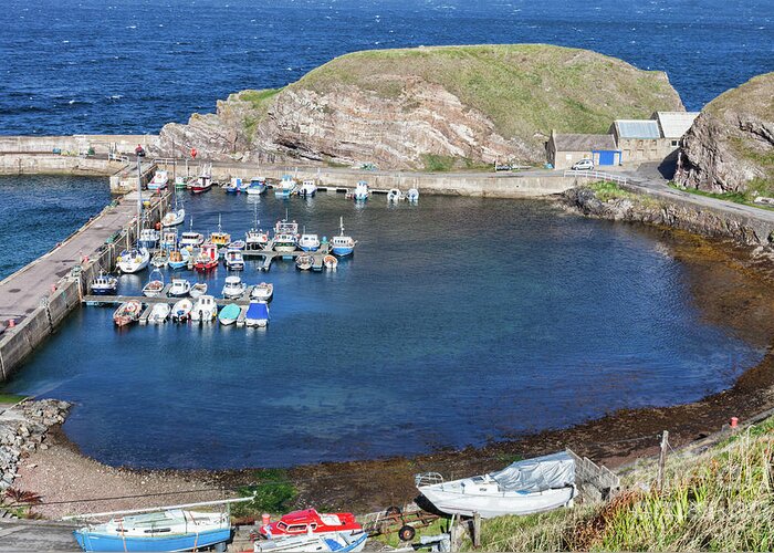 Portknockie Greeting Card featuring the photograph Portknockie Harbour by Diane Macdonald