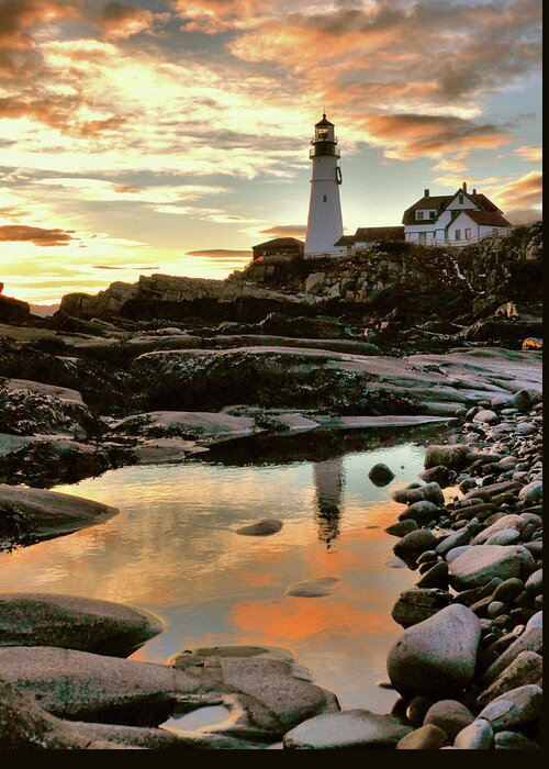 Portland Head Light Greeting Card featuring the photograph Portland Head Light by Colleen Phaedra