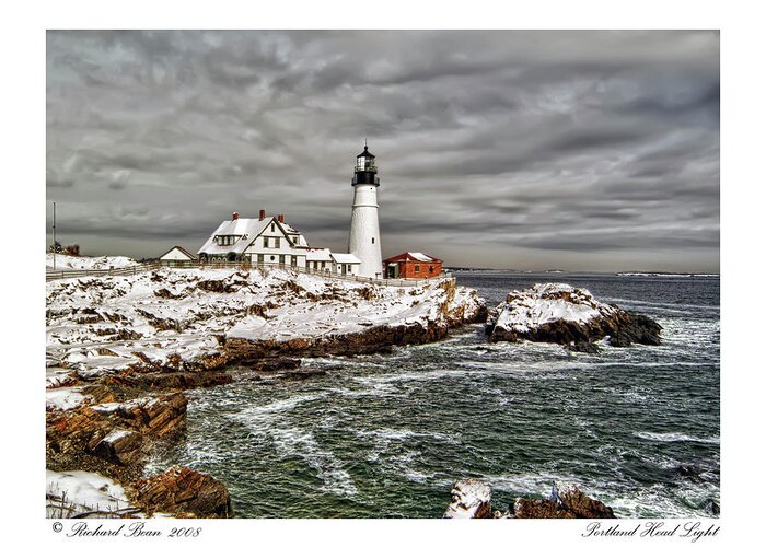 Architecture Greeting Card featuring the photograph Portland Head Light by Richard Bean
