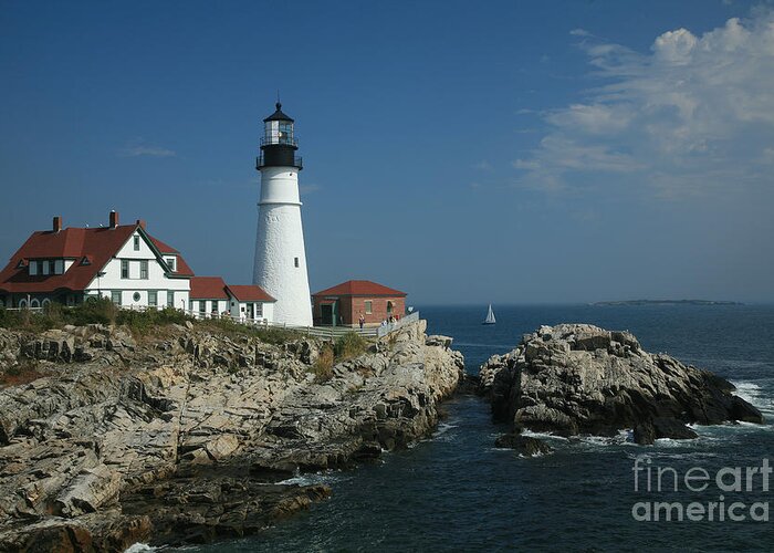 Portland Greeting Card featuring the photograph Portland Head Lighthouse by Timothy Johnson