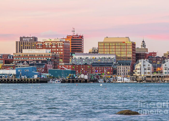 Architecture Greeting Card featuring the photograph Portland Maine Skyline by Benjamin Williamson