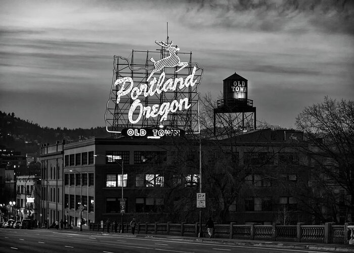 Oregon Greeting Card featuring the photograph Portland Signs by Steven Clark