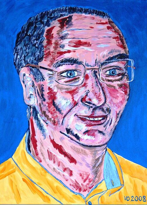 Portrait Greeting Card featuring the painting Portrait Dr. R. Meiritz by Valerie Ornstein