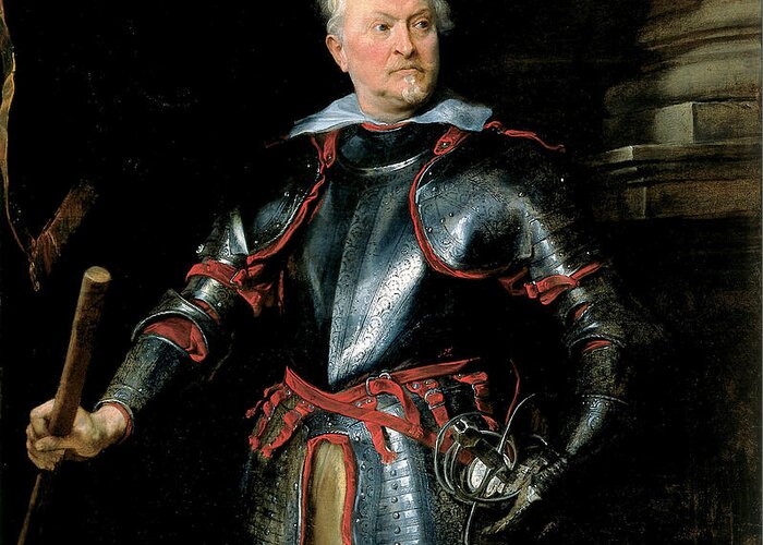 Anthony Van Dyck Greeting Card featuring the painting Portrait of a Man in Armor by Anthony van Dyck