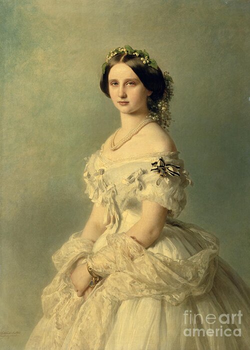 Portrait Greeting Card featuring the painting Portrait of Princess of Baden by Franz Xaver Winterhalter
