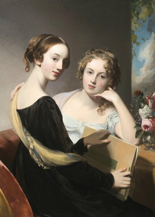 American Artist Greeting Card featuring the painting Portrait of the Misses Mary and Emily McEuen by Thomas Sully