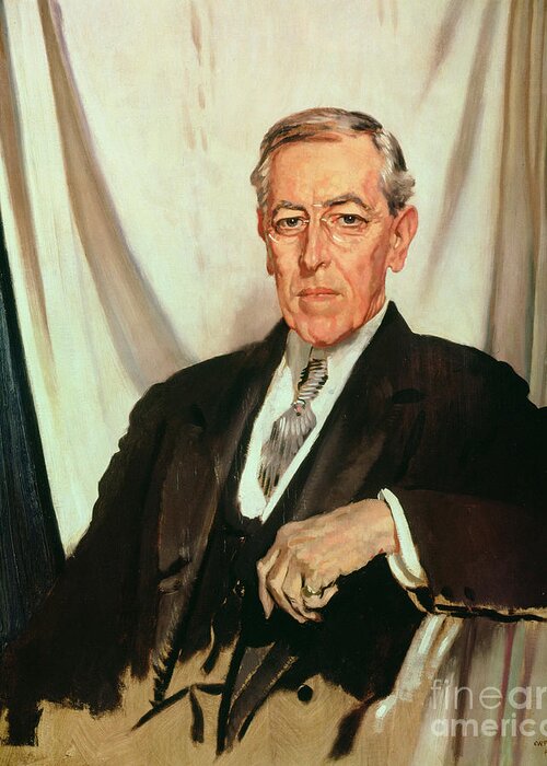 Portrait Of Woodrow Wilson Greeting Card featuring the painting Portrait of Woodrow Wilson by William Orpen