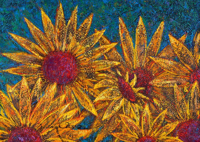 Flowers Greeting Card featuring the painting Positivity by Oscar Ortiz