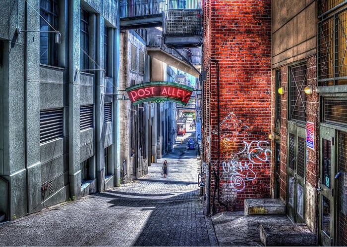 Post Alley Greeting Card featuring the photograph Post Alley Straggler by Spencer McDonald