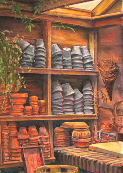 Potting Shed Pastel by Sam Pearson