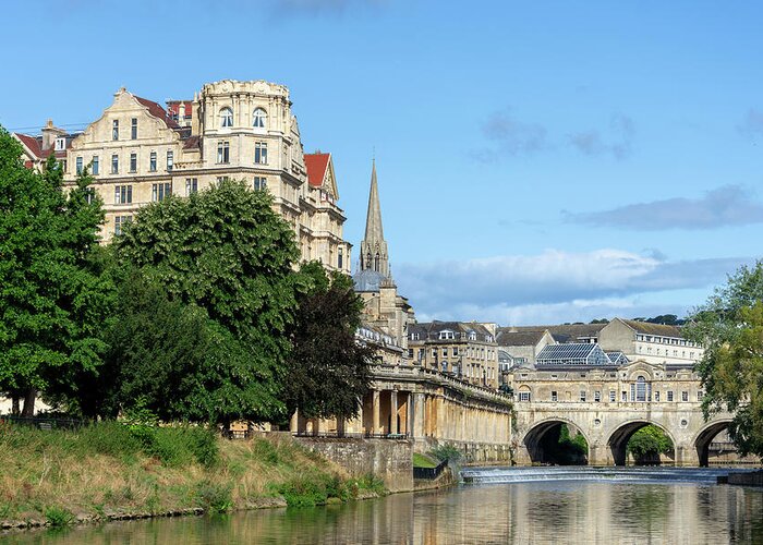 Poulteney Greeting Card featuring the photograph Poulteney bridge Bath 1 by Steev Stamford