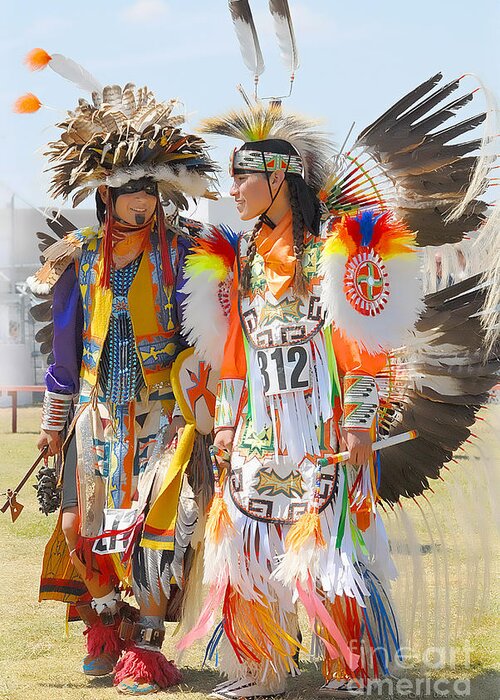 Indian Greeting Card featuring the photograph Pow Wow Contestants - Grand Prairie Tx by Dyle  Warren