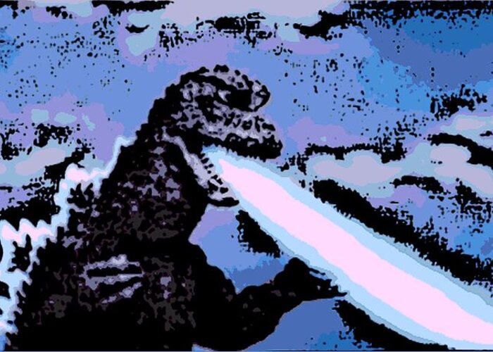 Godzilla Greeting Card featuring the photograph Power Blast by George Pedro