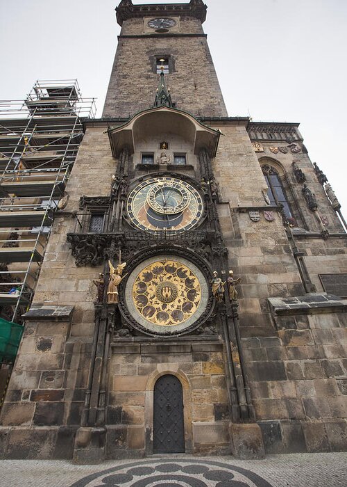 Architecture Greeting Card featuring the photograph Prague Astronomical Clock by Andre Goncalves