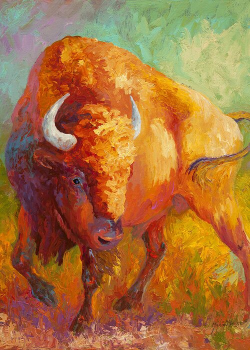 Prarie Gold Greeting Card featuring the painting Prarie Gold by Marion Rose
