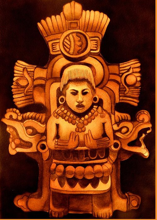 Mexico Greeting Card featuring the painting Pre Columbian Series by Susan Santiago