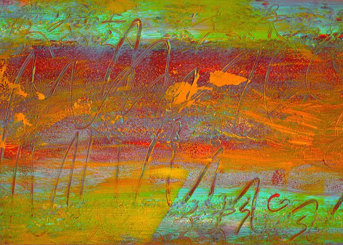 Abstract Greeting Card featuring the painting Prelude to a Sigh by Wayne Potrafka