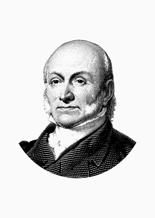 President Adams Greeting Card featuring the mixed media President John Quincy Adams Graphic by War Is Hell Store