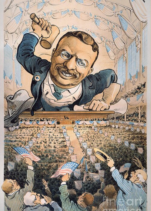 1904 Greeting Card featuring the photograph Presidential Campaign, 1904 by Granger